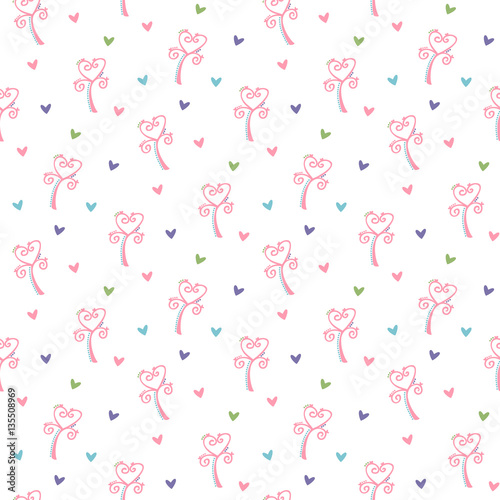 seamless heart pattern and background vector illustration