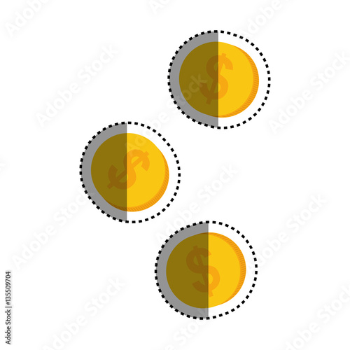 Coins money cash icon vector illustration graphic design