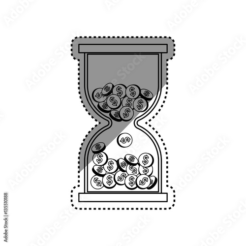 Hourglass with coins icon vector illustration graphic design