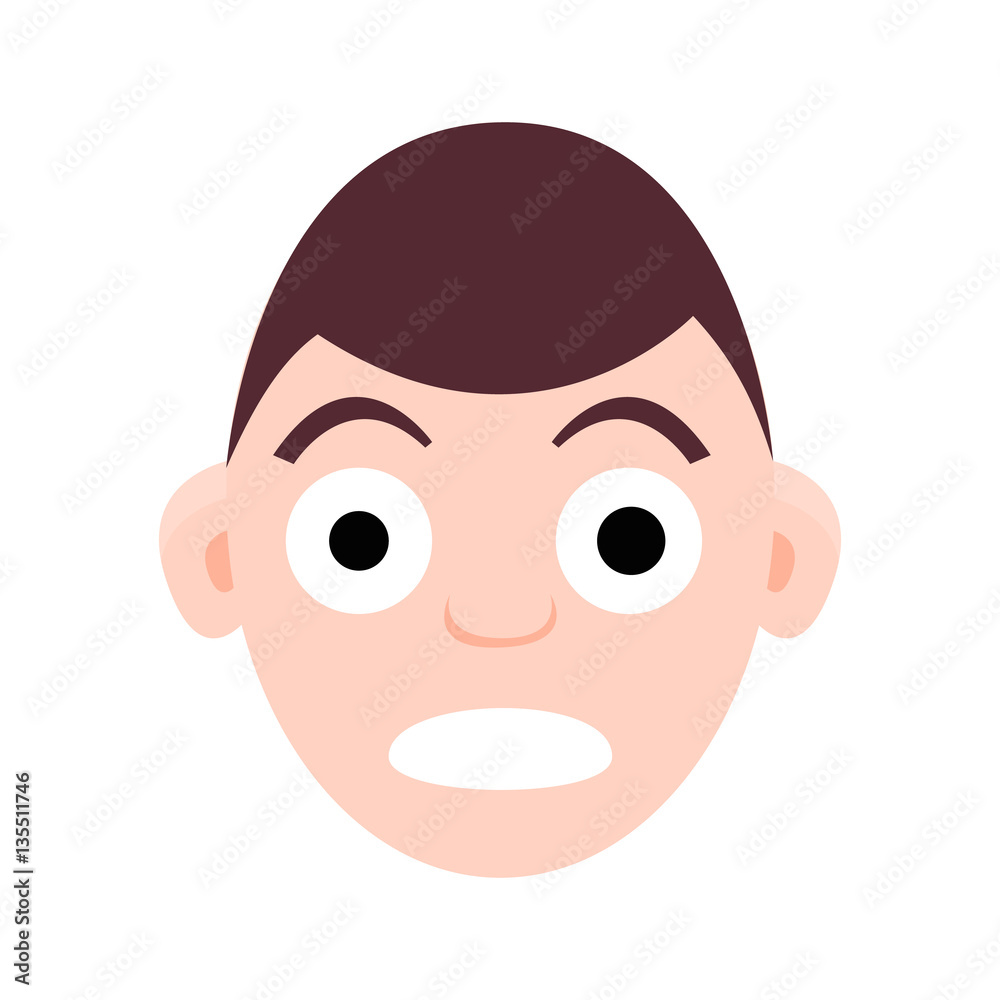 Cute child emotion, faces, kid icon avatar