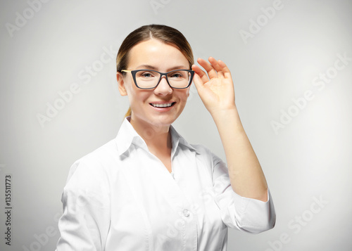 Young woman with spectacles...