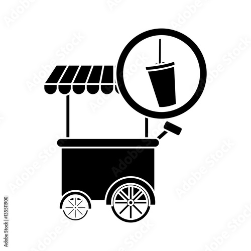Soda fast food car icon, vector illustration image