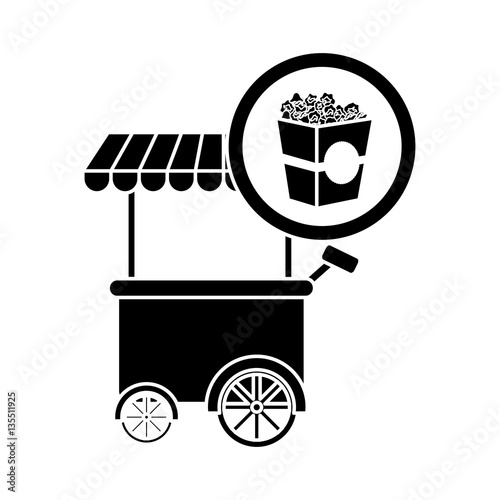 french fries car icon, vector illustration image