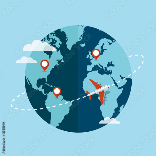 Airplane, travel concept