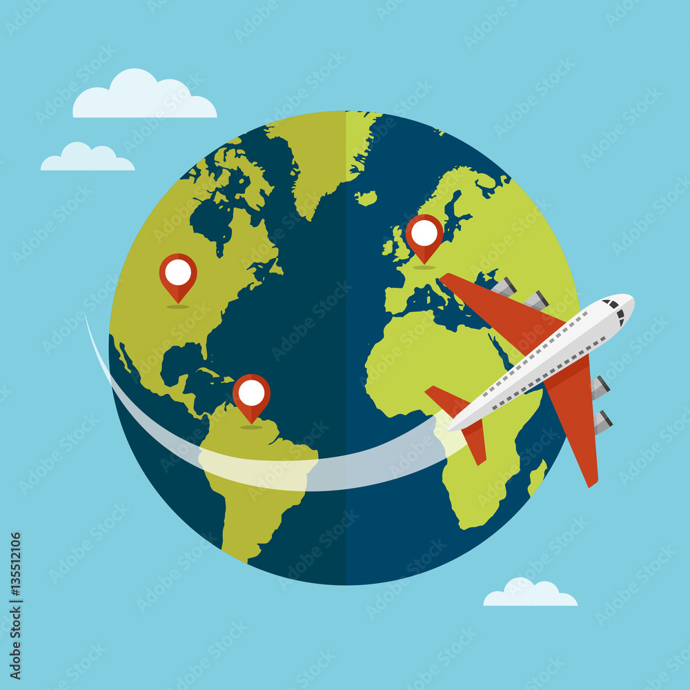 Fototapeta premium Airplane, travel concept