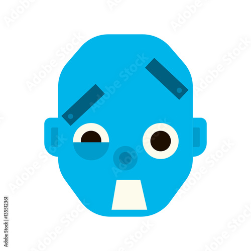 фотографія Emotional scared robot head in cartoon style. robot awesome