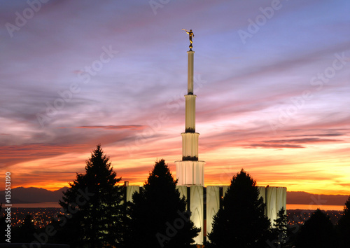 Provo Utah Temple at Sunset