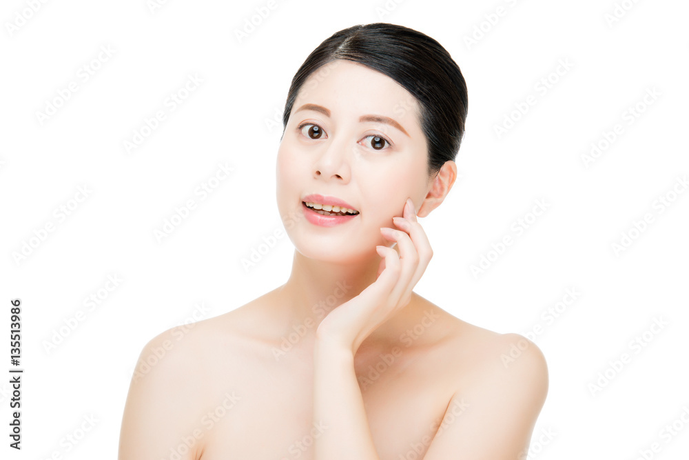 beauty asian woman model hand touch perfect skin face beauty asian woman model hand touch perfect skin face