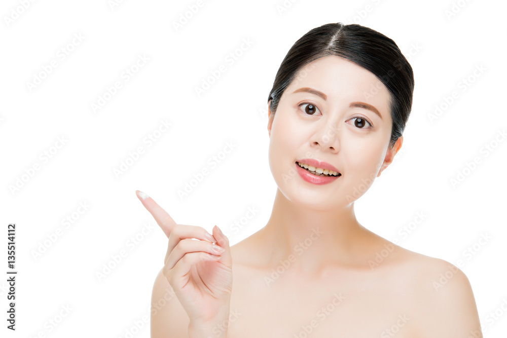 asian beauty woman applying moisturizer lotion on finger asian beauty woman applying moisturizer lotion on finger