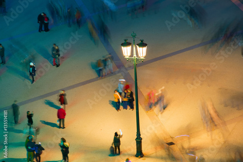 Town square at night