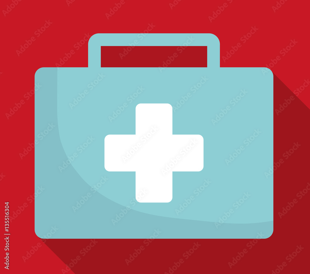 Fototapeta premium first aid kit medical care icon image vector illustration design 