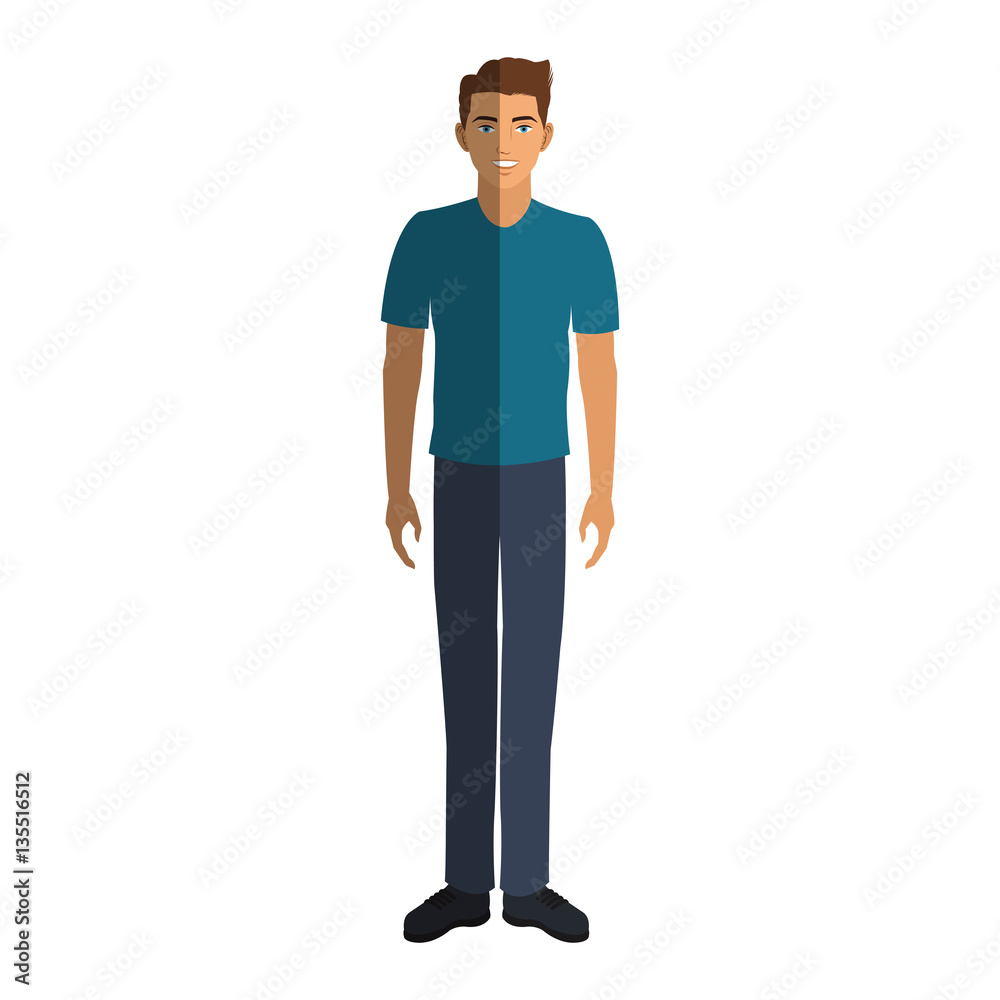 Fototapeta premium man cartoon icon over white background. colorful design. vector illustration