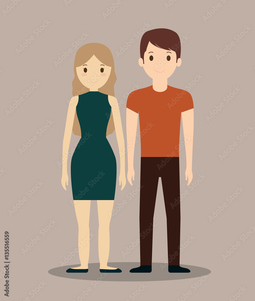 romantic heterosexual young couple full body icon image vector illustration design romantic heterosexual young couple full body icon image vector illustration design