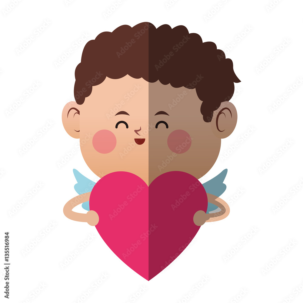 baby cupid with heart icon over white background. colorful design. vector illustration baby cupid with heart icon over white background. colorful design. vector illustration