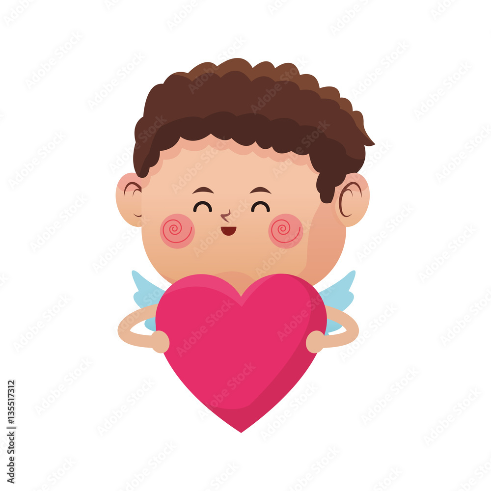 baby cupid with heart icon over white background. colorful design. vector illustration baby cupid with heart icon over white background. colorful design. vector illustration