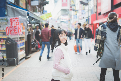 Photography Beautiful Asian girl walking in the city