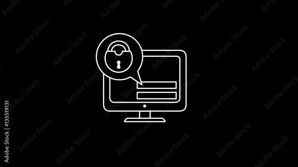 Computer Login Thin Icon With Alpha Channel Computer Login Thin Icon With Alpha Channel