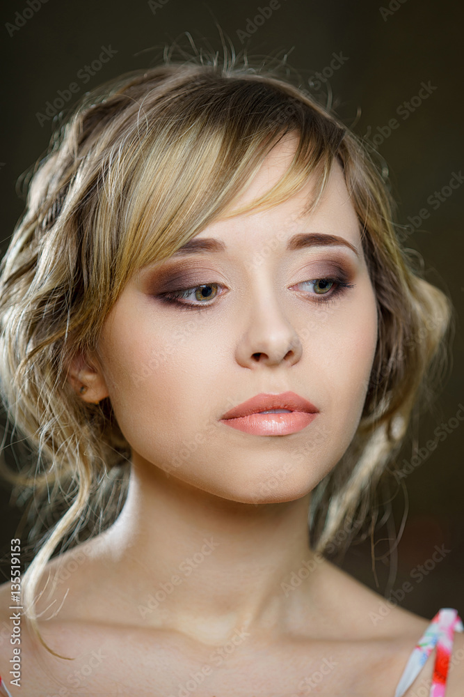 Portrait of beautiful young girl with blond hair Portrait of beautiful young girl with blond hair