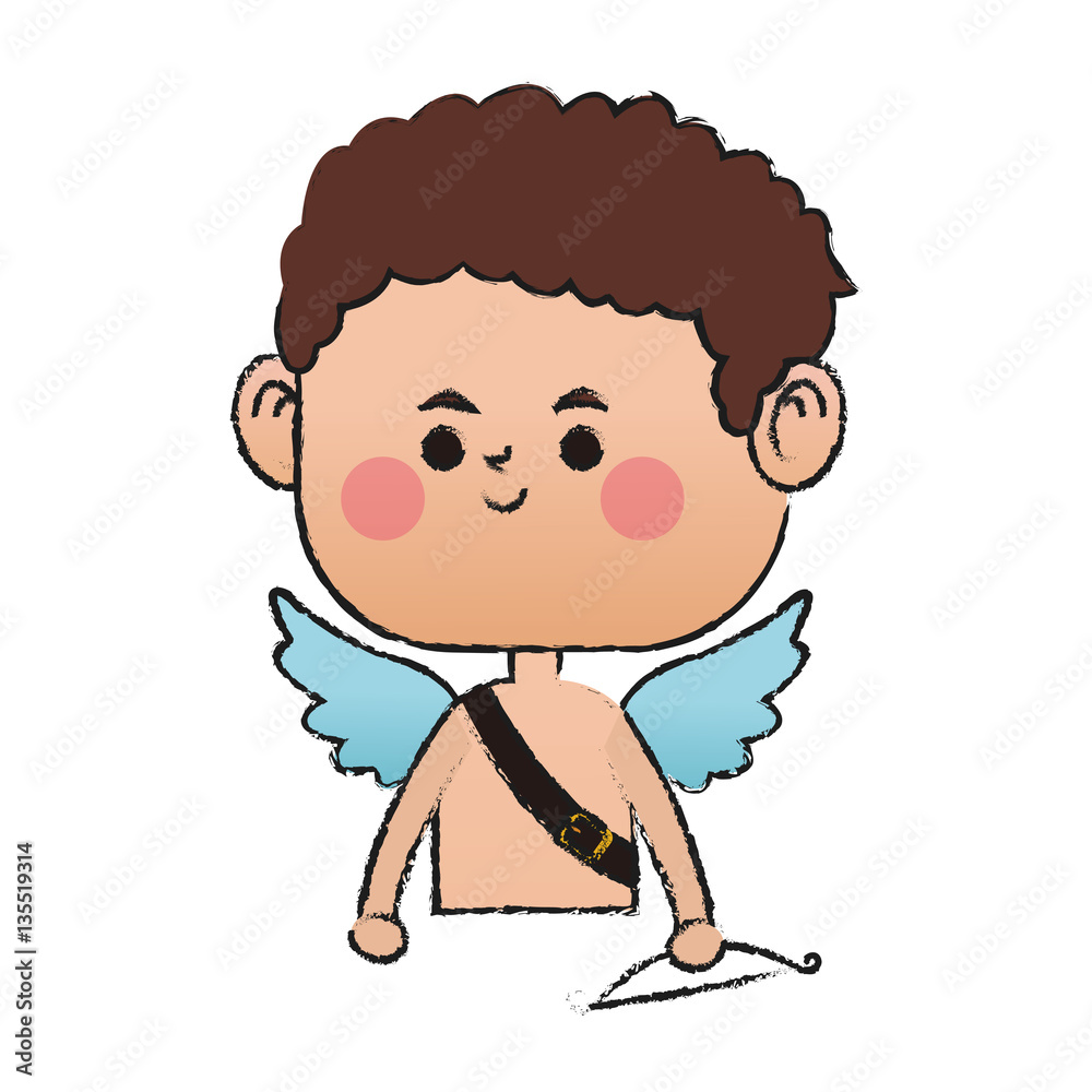baby cupid with a bow over white background. colorful design. vector illustration baby cupid with a bow over white background. colorful design. vector illustration