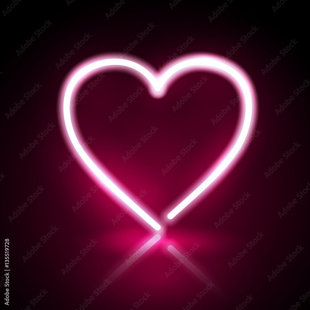 Neon and pink glow effect of love, valentine's day and romance Neon and pink glow effect of love, valentine's day and romance