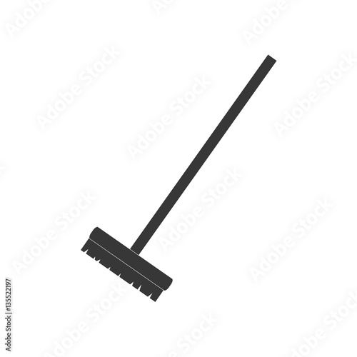 cleaning broom tool wooden pictogram vector illustration eps 10