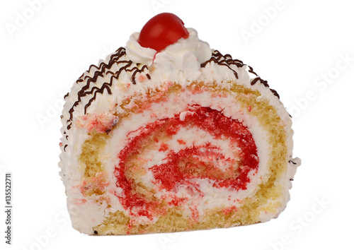 strawberry withe cream rolled cake