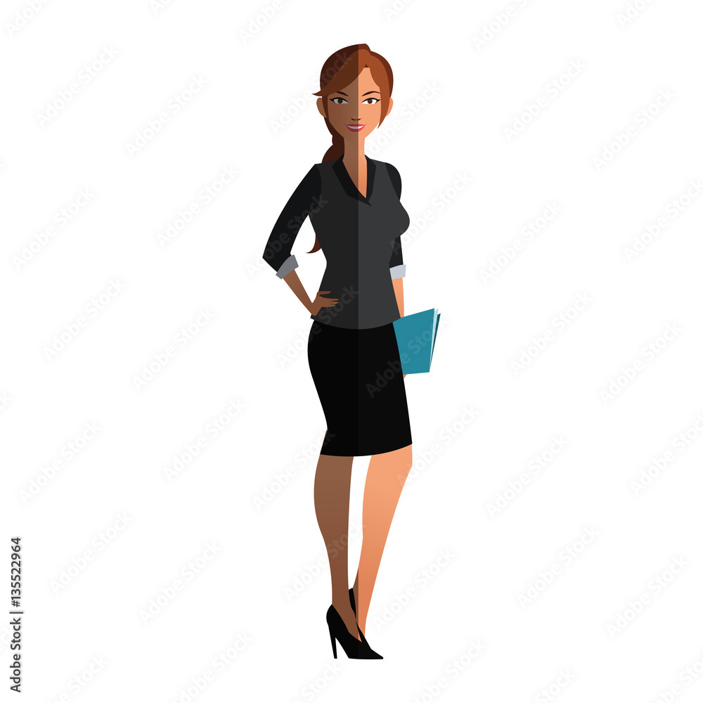 businesswoman wearing executive clothes over white background. colorful design. vector illustration businesswoman wearing executive clothes over white background. colorful design. vector illustration
