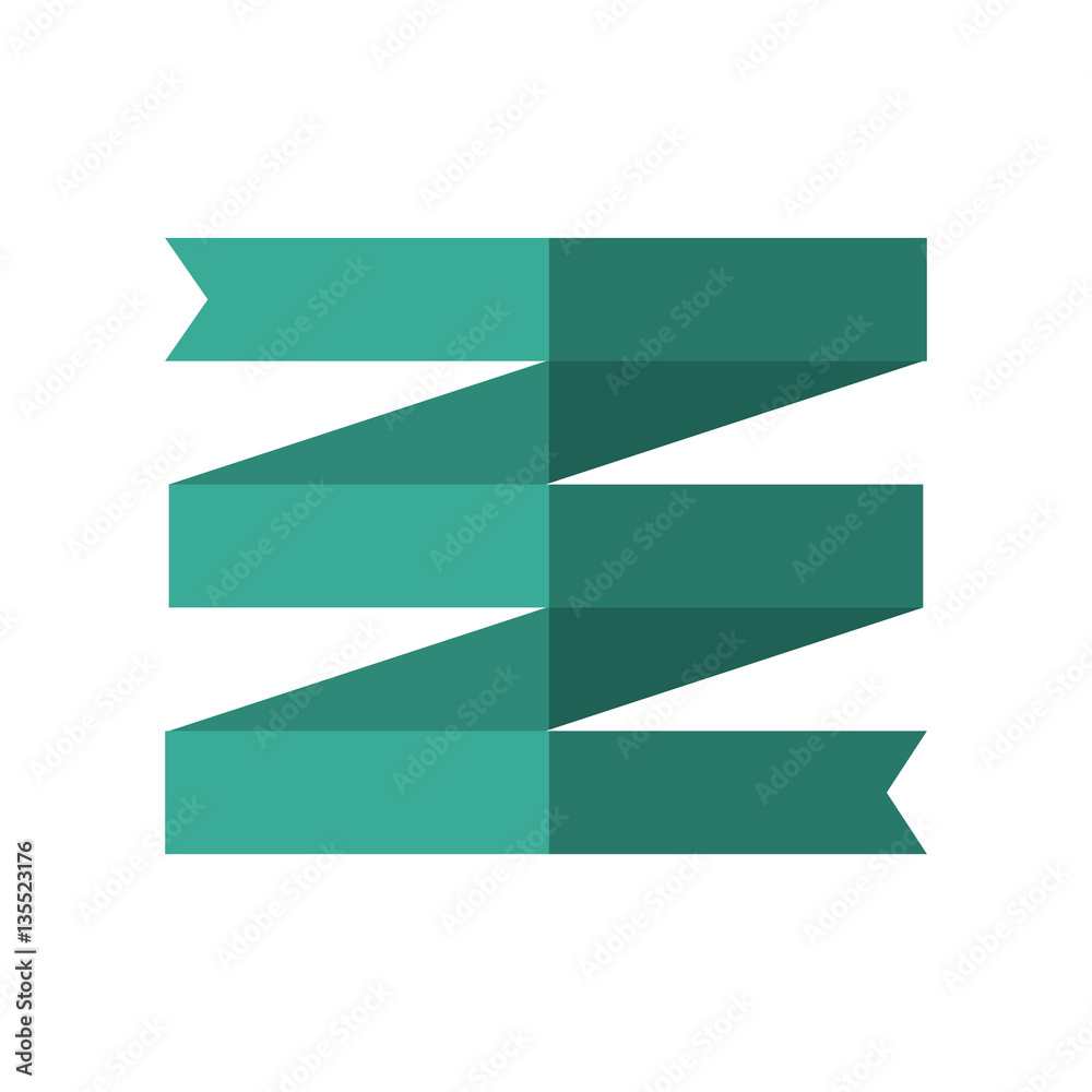 green ribbon decoration ornament vector illustration eps 10