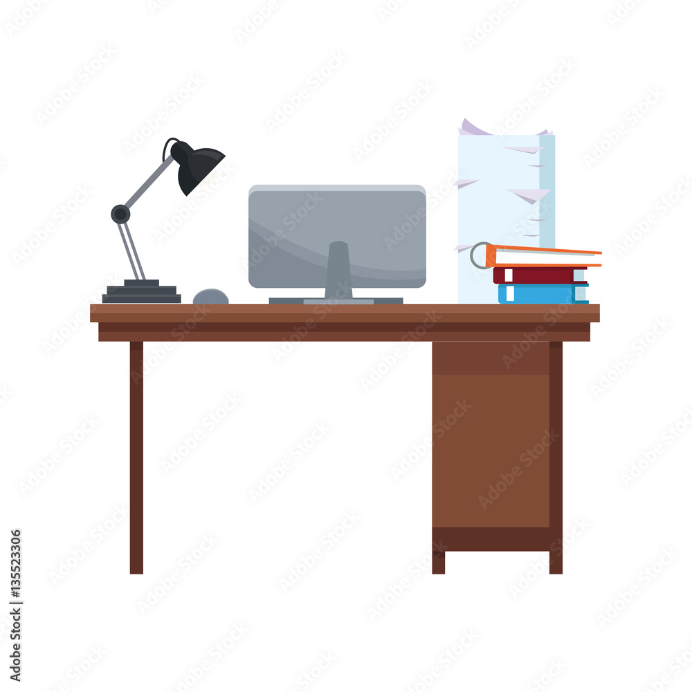 office desk icon over white background. colorful design. vector illustration office desk icon over white background. colorful design. vector illustration