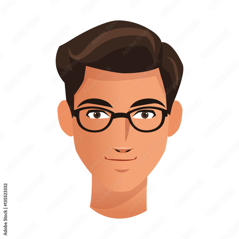 man face cartoon icon over white background. colorful design. vector illustration