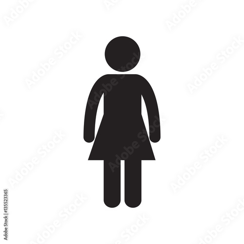 female standing person adult pictogram vector illustration eps 10