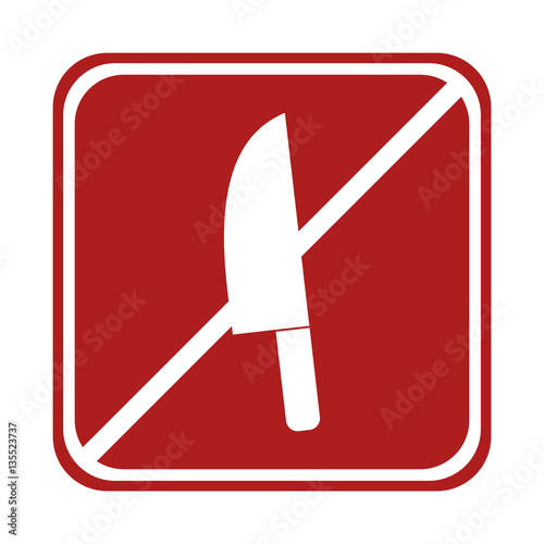 restricted knife kitchen cook element square sign vector illustration eps 10