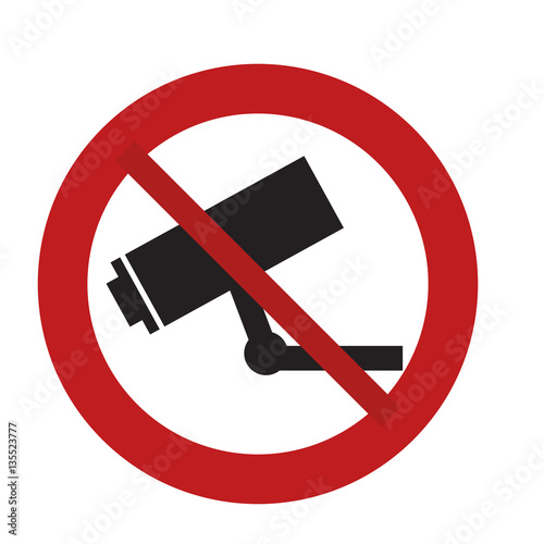 prohibited sign road camera surveillance security vector illustration eps 10