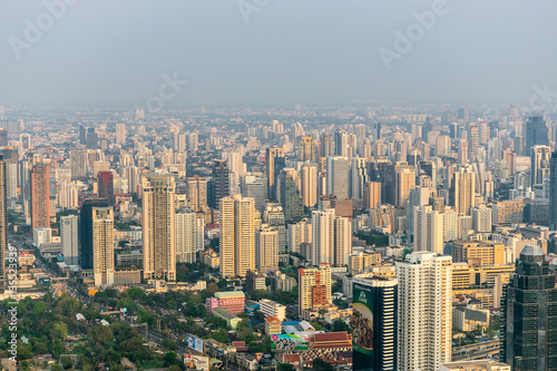 the landscape of the building in bangkok thailand. from baiyok sky tower.