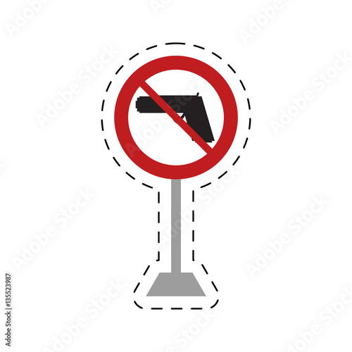 traffic prohibited road gun weapon danger vector illustration eps 10