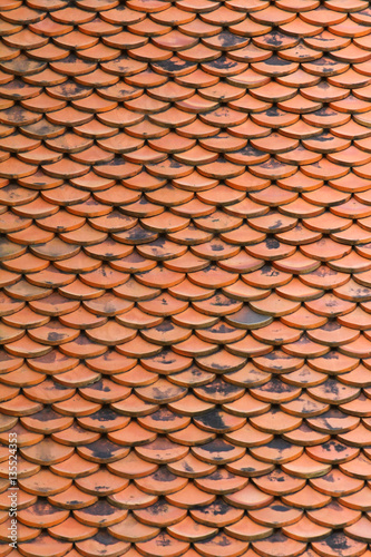 Thai temple roof tiles