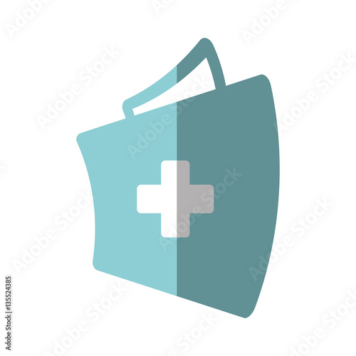 first aid kit suitcase emergency clinic shadow vector illustration eps 10
