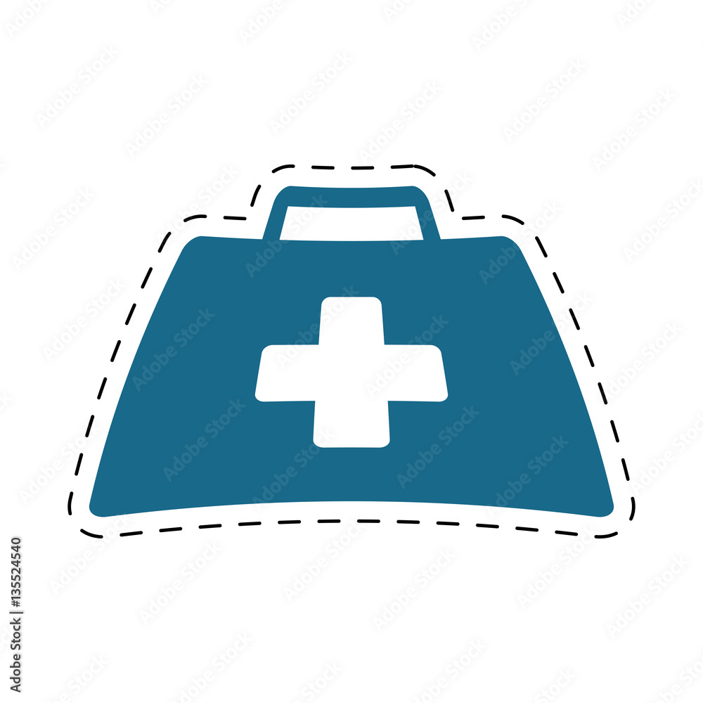 Fototapeta premium first aid kit suitcase emergency clinic cut line vector illustration eps 10