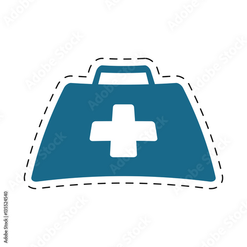 first aid kit suitcase emergency clinic cut line vector illustration eps 10