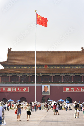 Canvas Print Tiananmen Square and Chairman Mao Portrait