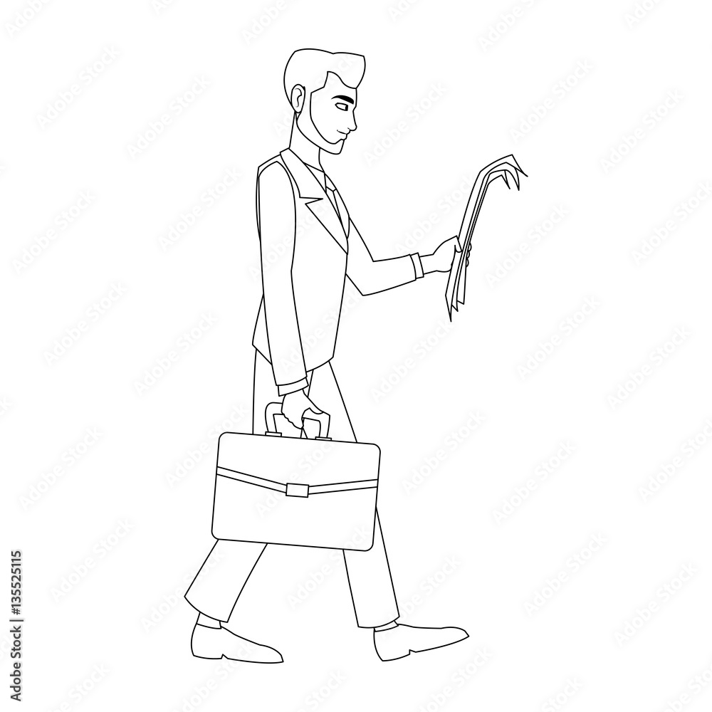 Fototapeta premium businessman cartoon icon over white background. vector illustration