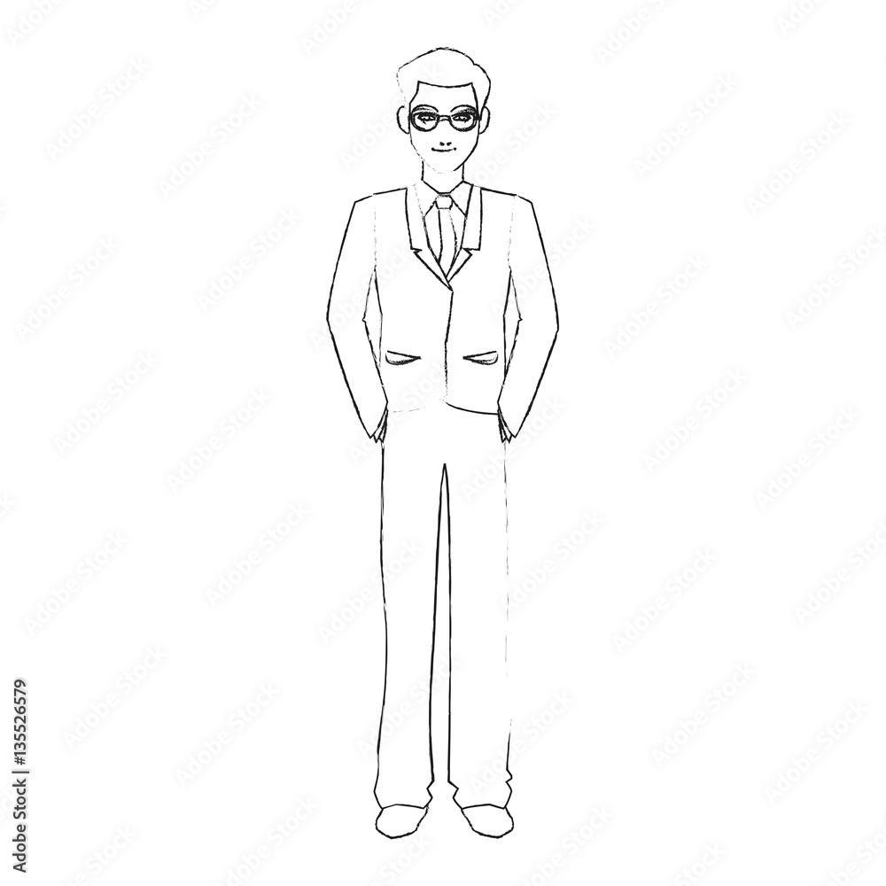 businessman cartoon icon over white background. vector illustration