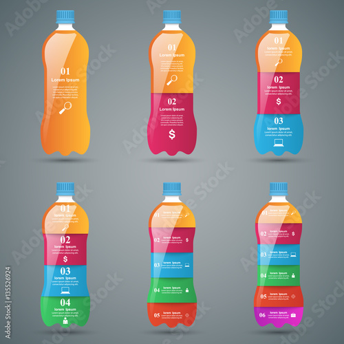 Bottle, water infographics.