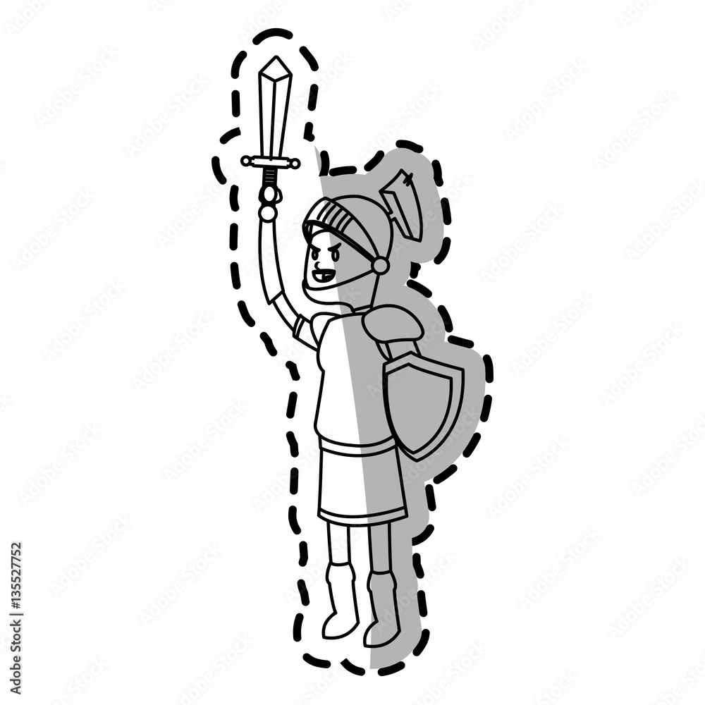 knight cartoon icon over white background. vector illustration knight cartoon icon over white background. vector illustration