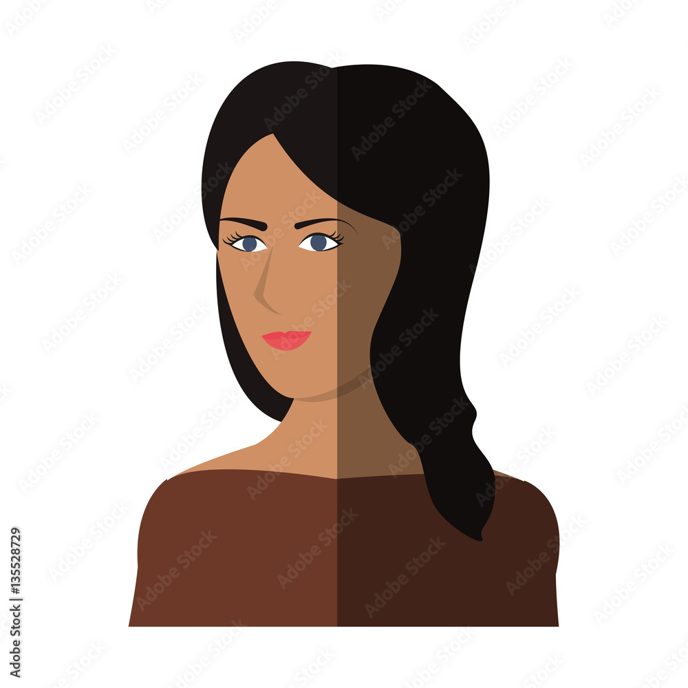 woman wearing casual clothes over white background. colorful design. vector illustration