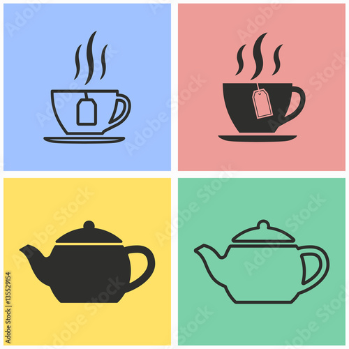 Tea icon set.