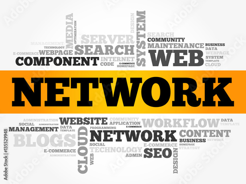 Network word cloud, technology business concept background