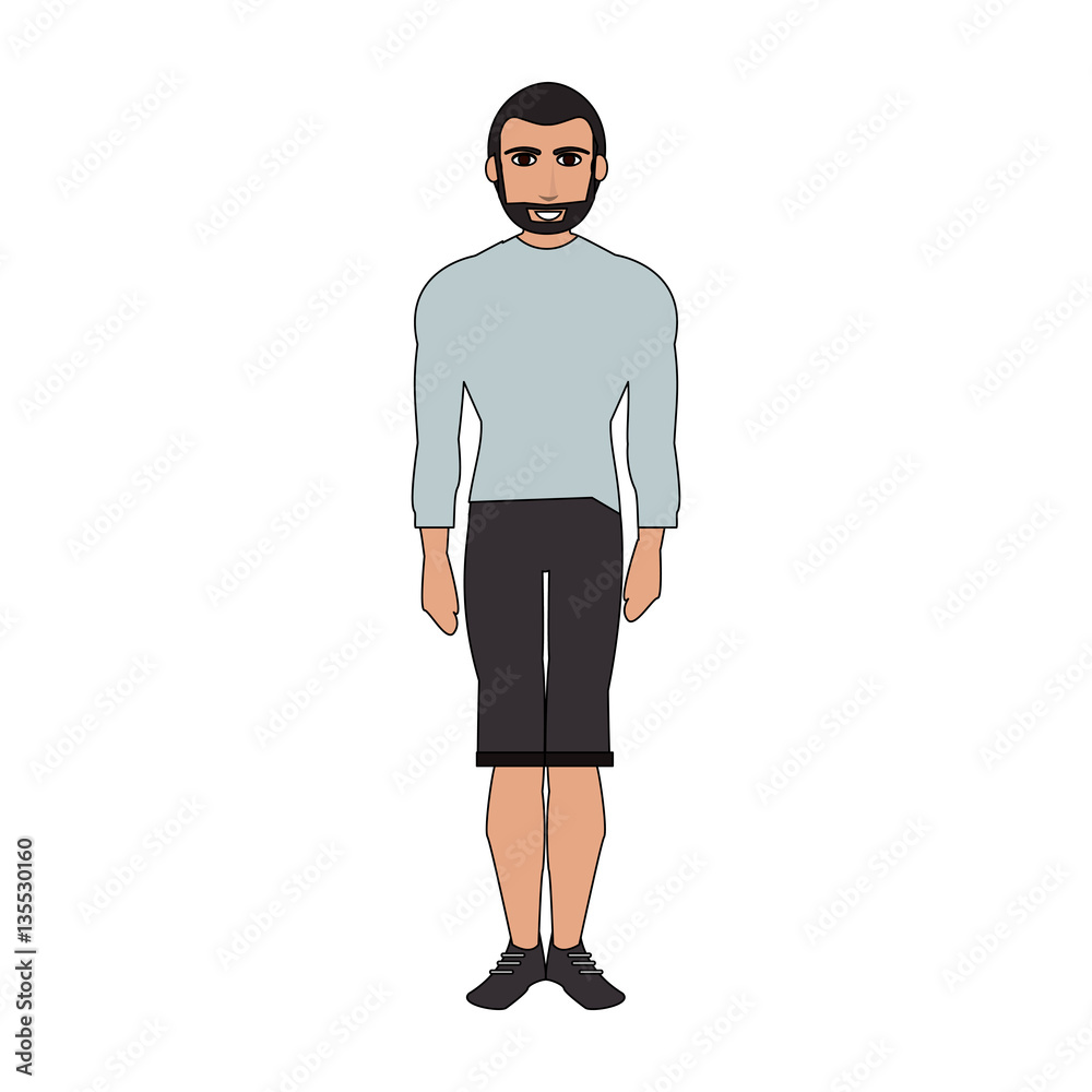 Fototapeta premium man wearing casual clothes over white background. colorful design. vector illustration