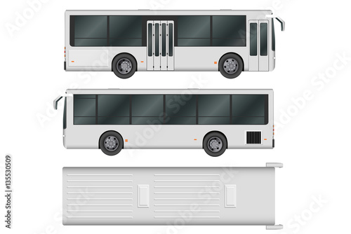 City bus template. Passenger transport. Vector illustration eps 10 isolated on white background.