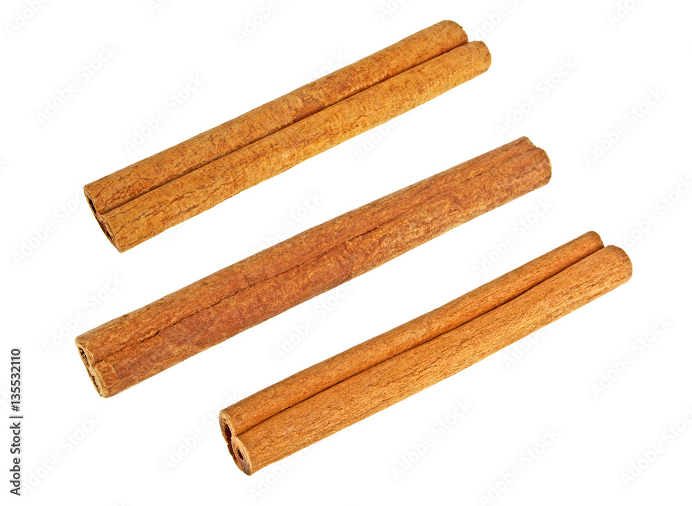 Cinnamon sticks isolated on a white background Cinnamon sticks isolated on a white background